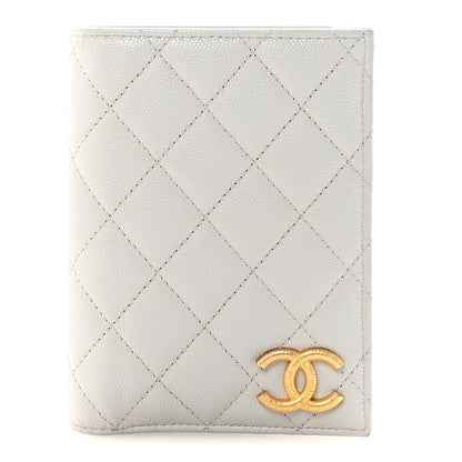 Chanel Caviar Quilted CC Passport Holder Grey 1 of 9