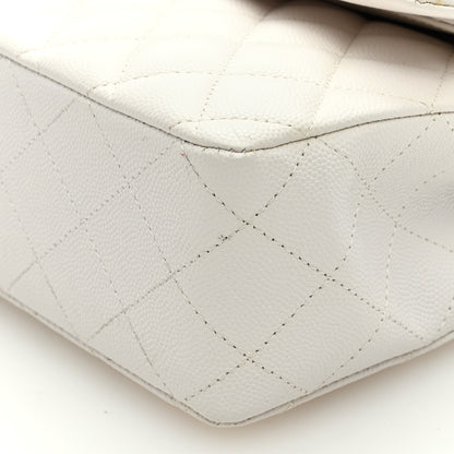 Chanel Caviar Quilted Medium Double Flap White 9 of 9