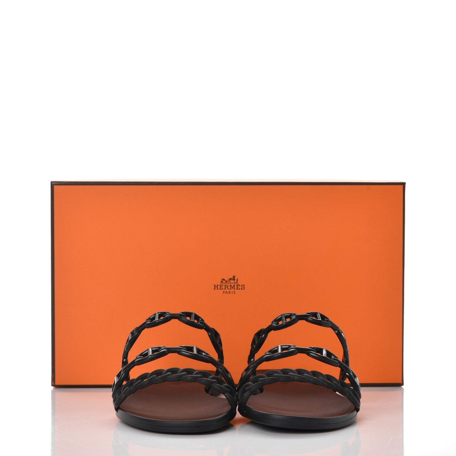 Hermes Rubber Chaine d'Ancre Rivage Sandals 35 Black 8 of 8