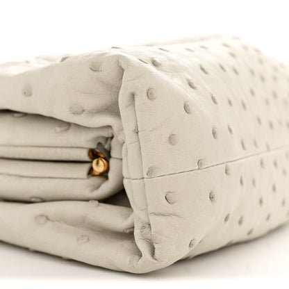 Bottega Veneta Ostrich The Mini Pouch White 9 of 10