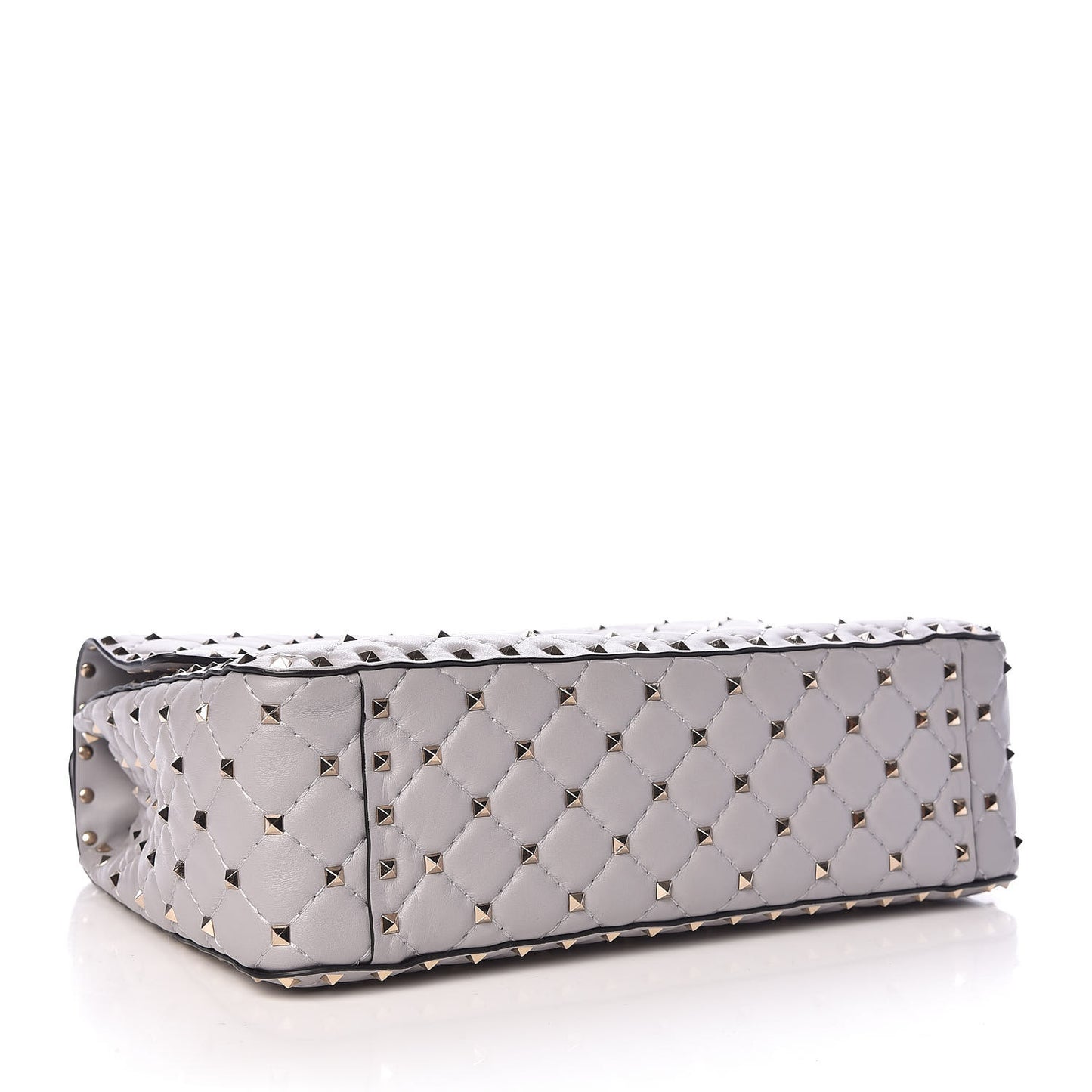 Nappa Large Rockstud Spike Shoulder Bag Pastel Grey