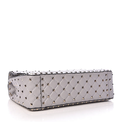 Valentino Garavani Nappa Large Rockstud Spike Shoulder Bag Pastel Grey 4 of 9