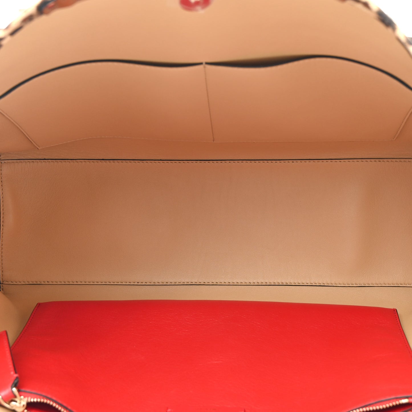 Canvas Nappa Leopard Print Rockstud Tote Brown