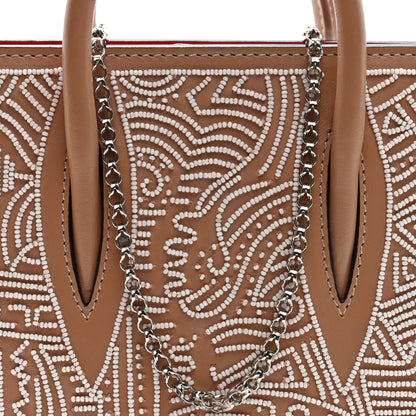 Christian Louboutin Calfskin Beaded Patent Spikes Africamana Nano Paloma Nude Multicolor 7 of 9