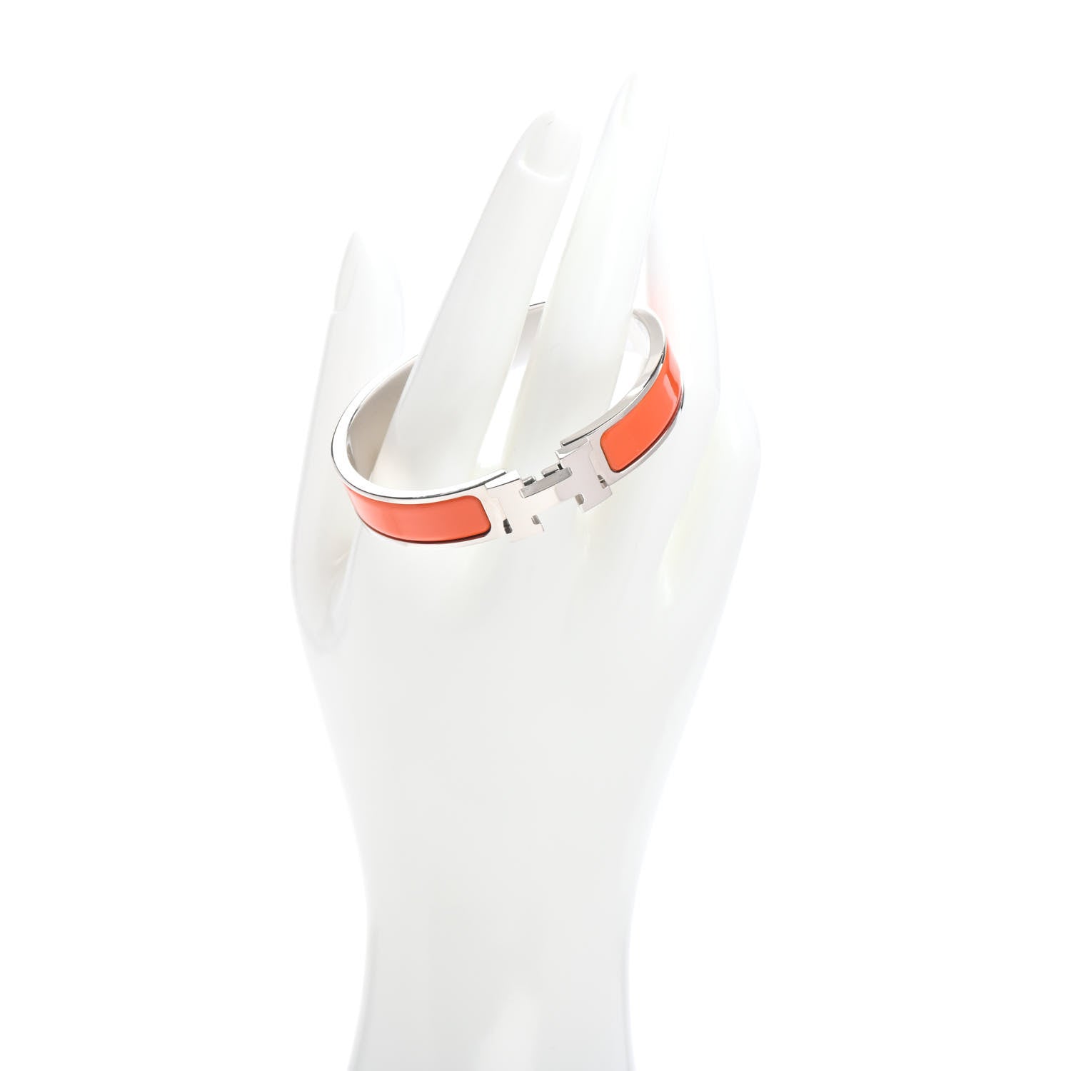 Hermes Enamel Narrow Clic Clac H Bracelet PM Orange 2 of 4