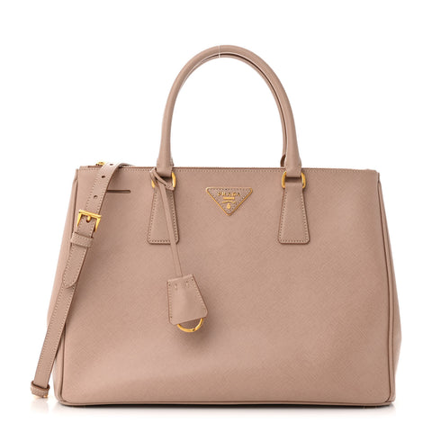 Saffiano Lux Galleria Double Zip Tote Cammeo