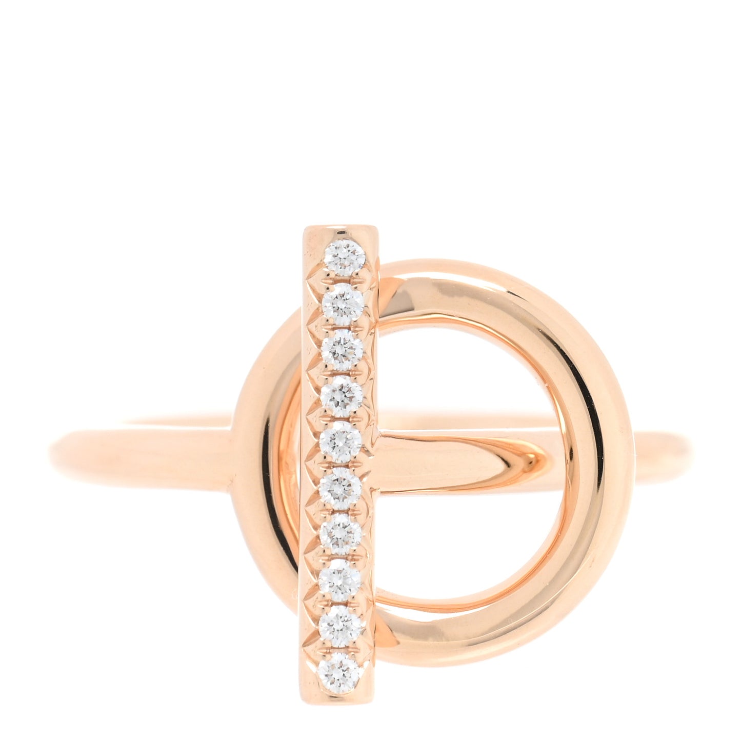 18K Rose Gold Diamond PM Echappee Ring 50 5.25