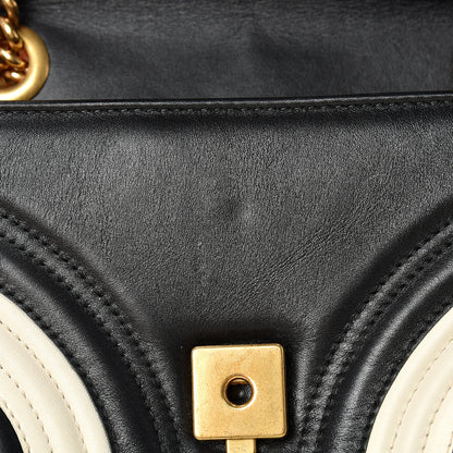Gucci Calfskin Matelasse Mini GG Marmont Shoulder Bag Black White 13 of 13