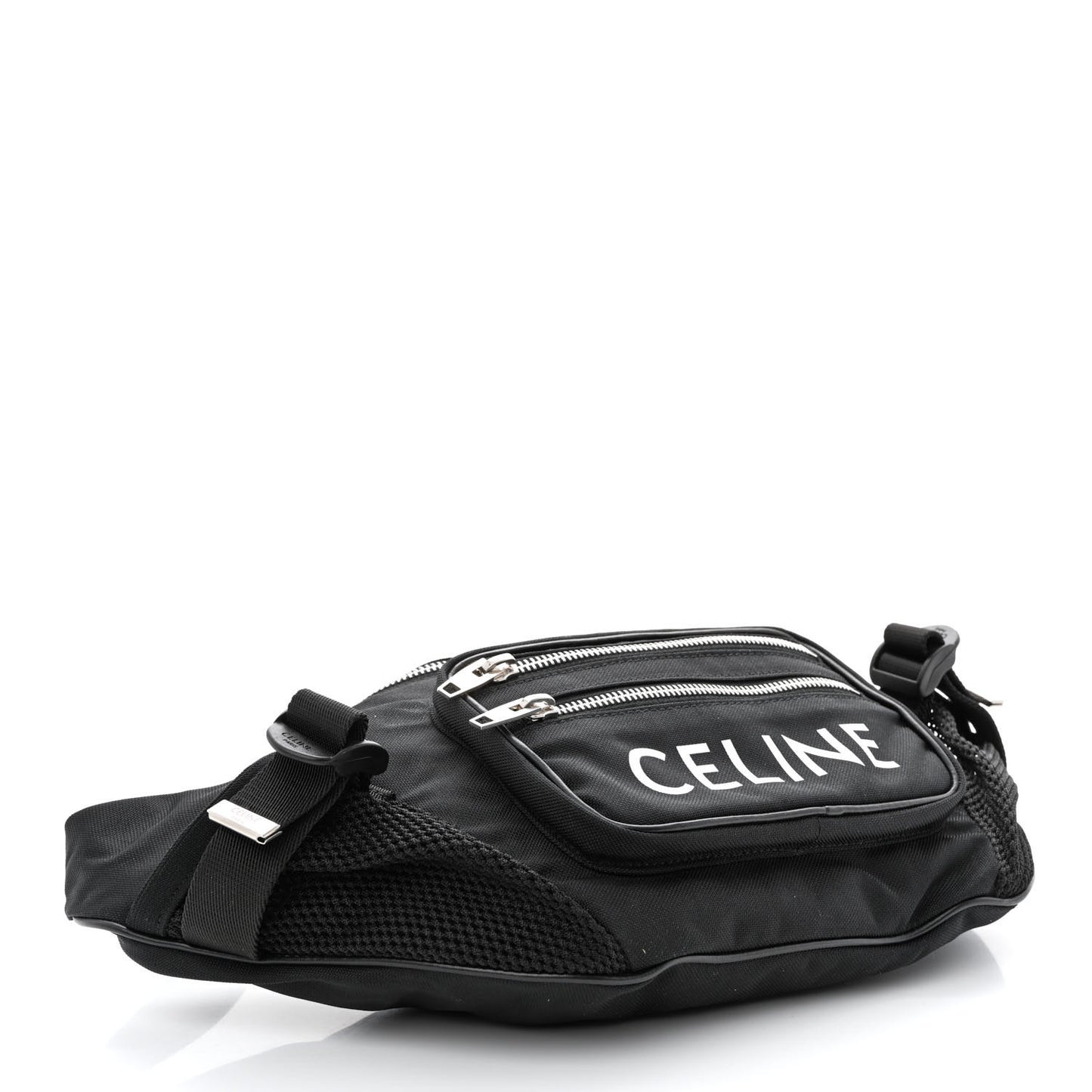 Cotton Gabardine Logo Print Trekking Belt Bag Black