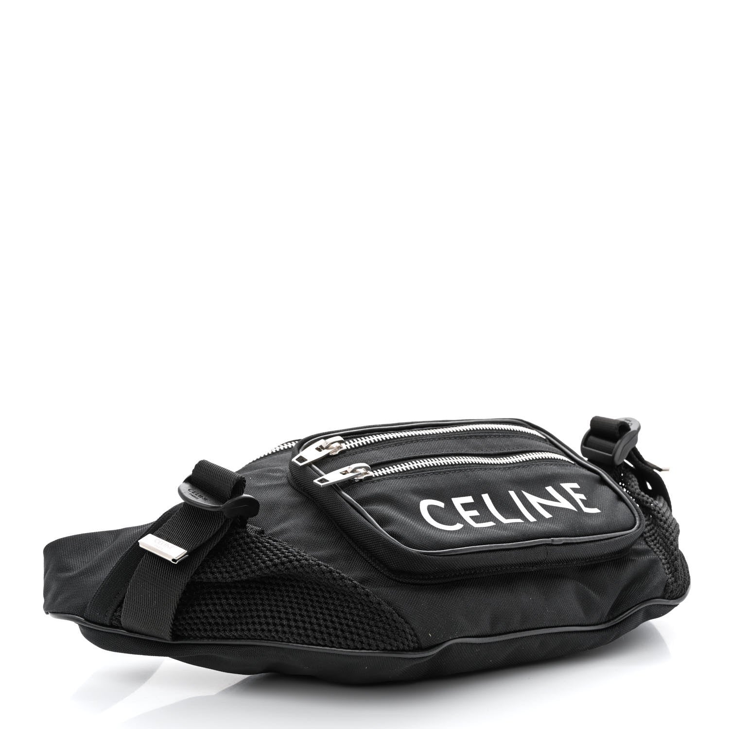 Celine Cotton Gabardine Logo Print Trekking Belt Bag Black 4 of 11
