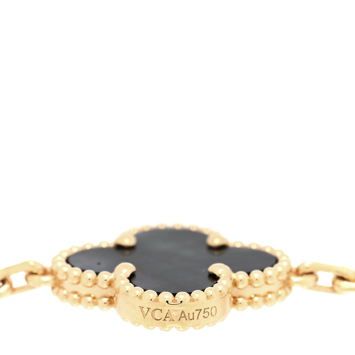 Van Cleef & Arpels VAN CLEEF & ARPELS 18K Yellow Gold Gray Mother of Pearl 5 Motifs Vintage Alhambra Bracelet 3 of 4