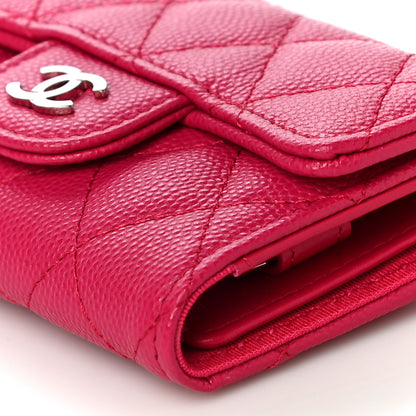 Chanel Caviar Quilted Classic 4 Key Holder Wallet Dark Pink 10 of 11