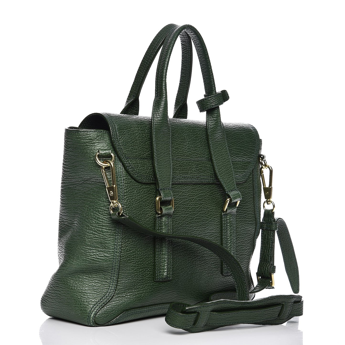 3.1 Textured Calfskin Medium Pashli Satchel Jade