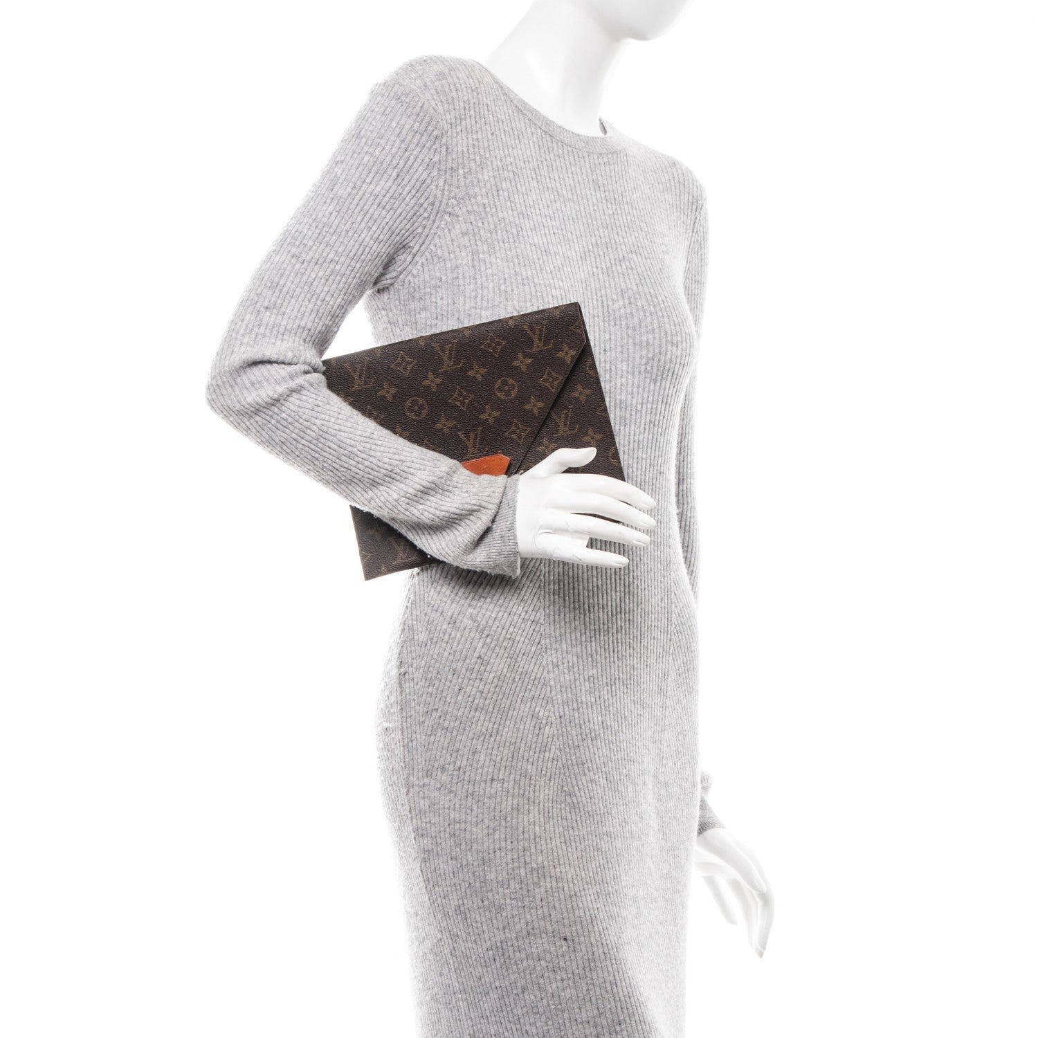Louis Vuitton Monogram Poche Plate Envelope Clutch PM 2 of 7