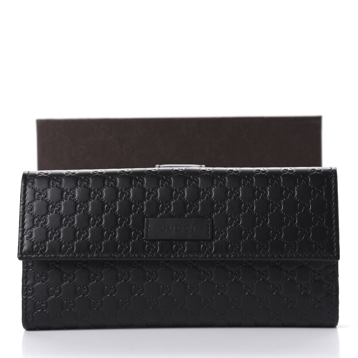 Microguccissima Continental Flap Wallet Black
