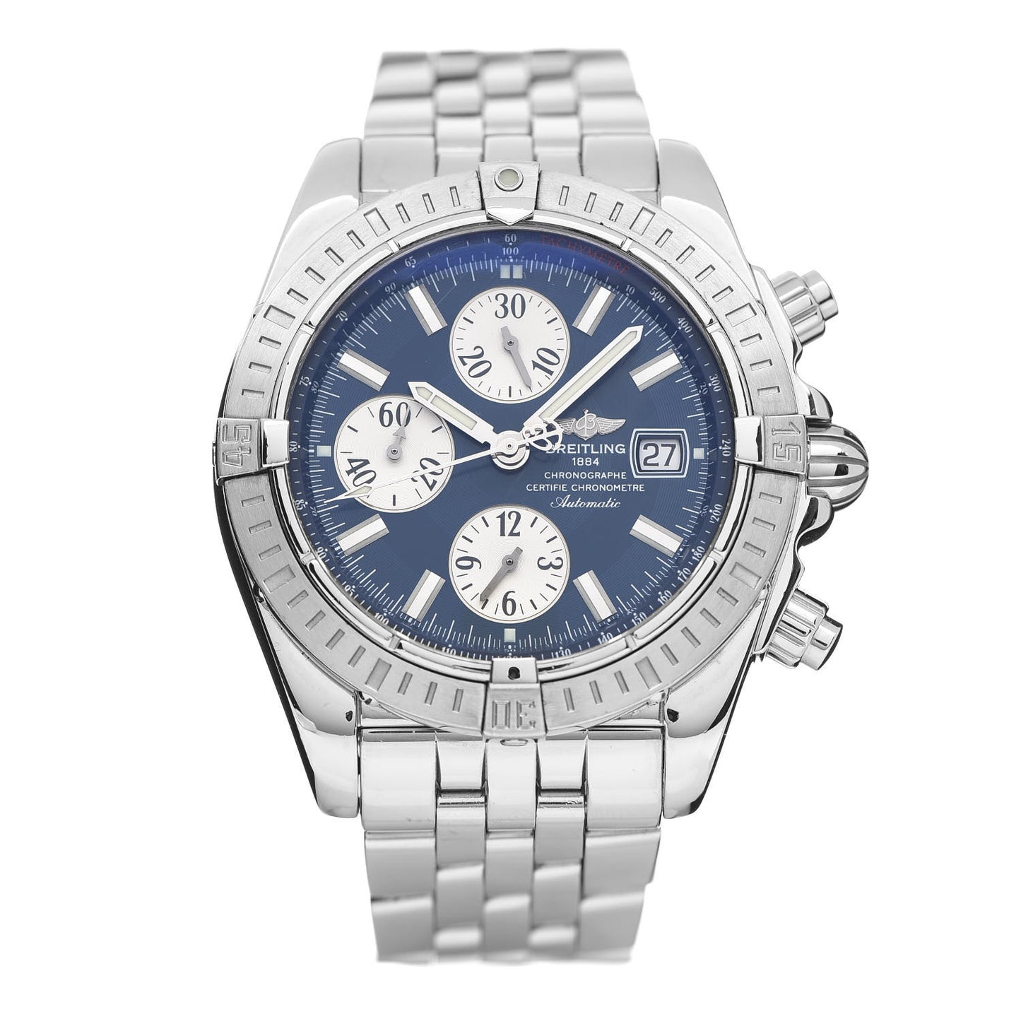 Stainless Steel 44mm Chronomat Evolution Automatic Watch Blue A78363