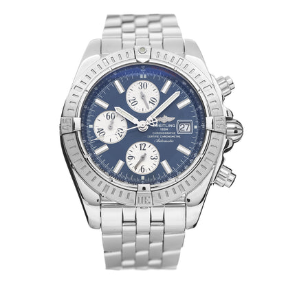 Breitling Stainless Steel 44mm Chronomat Evolution Automatic Watch Blue A78363 1 of 7