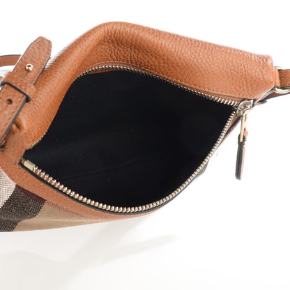 Burberry Mega Check Small Farley Crossbody Clutch Bag Saddle Brown 5 of 7