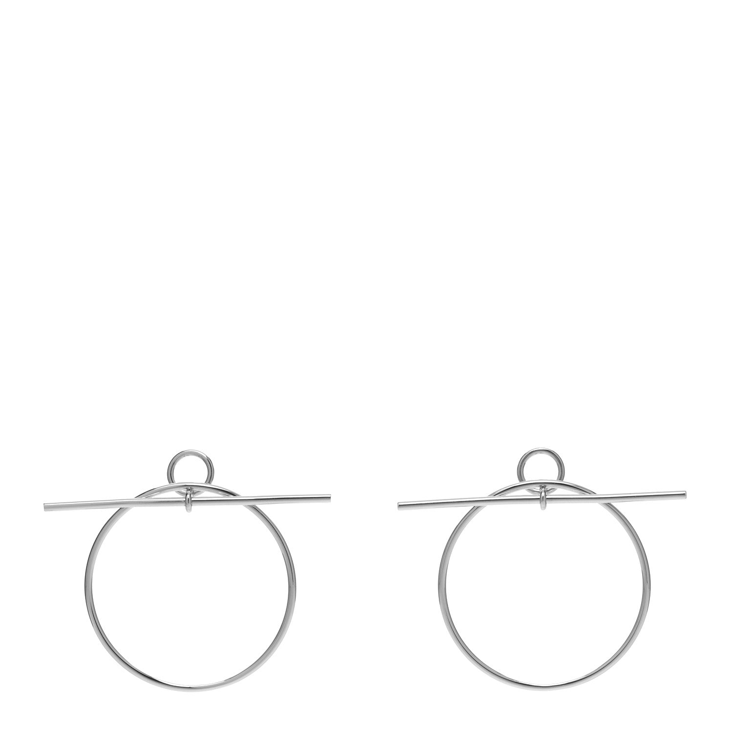 Hermes Sterling Silver MM Loop Earrings 1 of 5