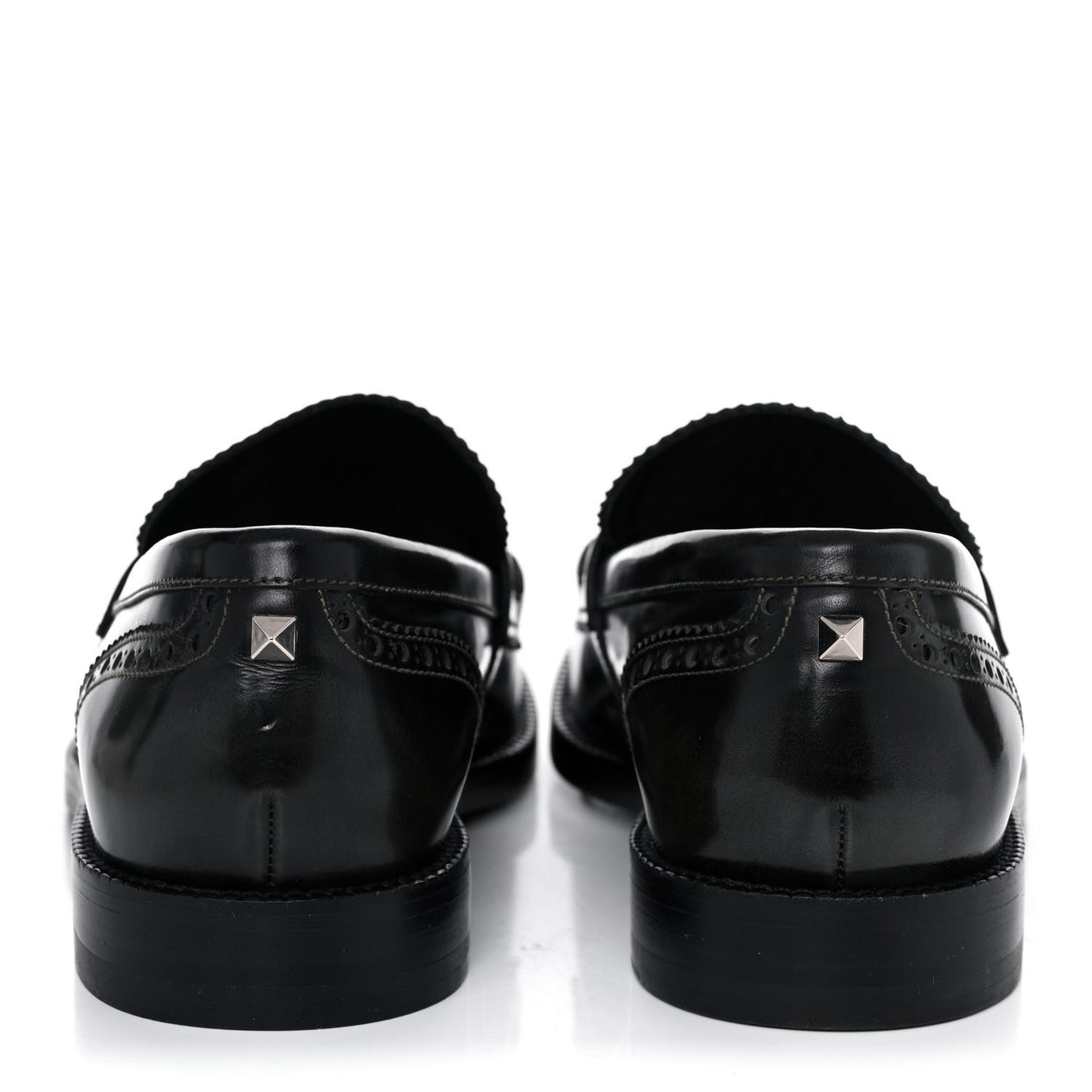 Calfskin Rockstud Loafers 40 Black