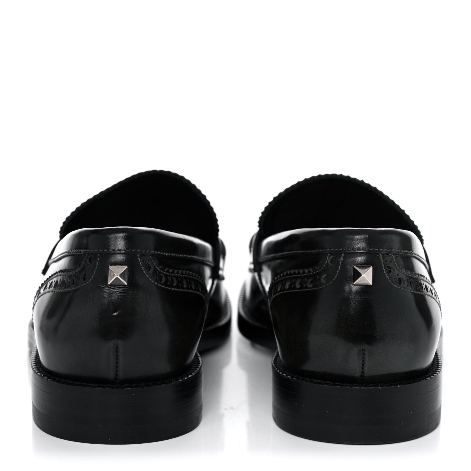 Valentino Garavani Calfskin Rockstud Loafers 40 Black 5 of 15