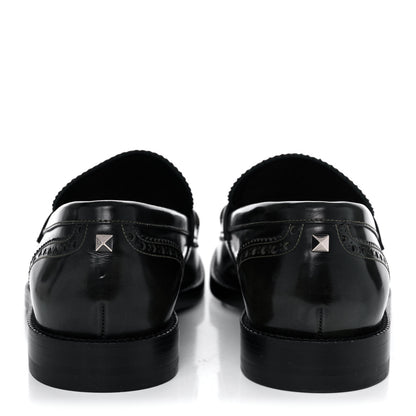 Valentino Garavani Calfskin Rockstud Loafers 40 Black 5 of 15