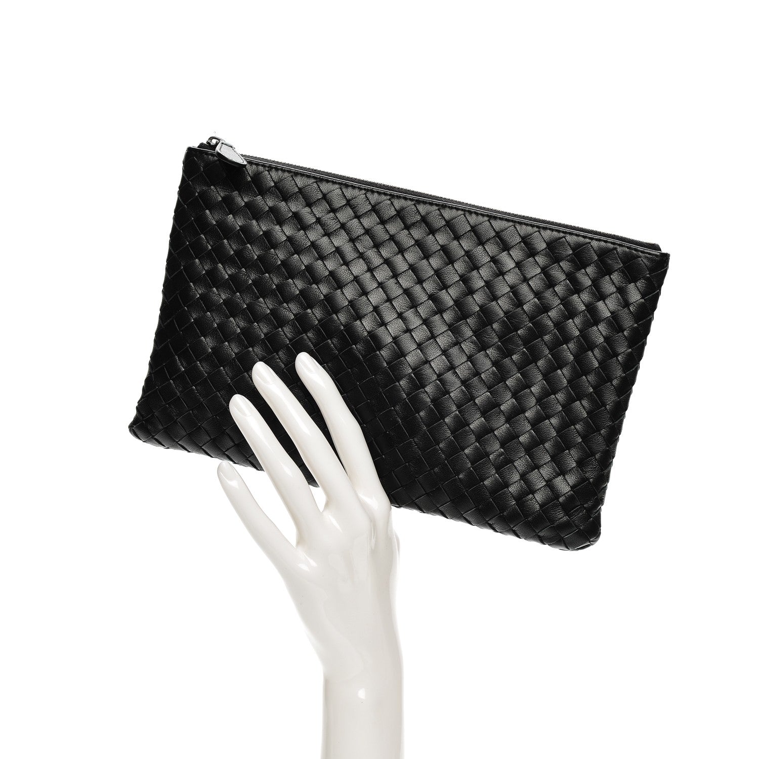 Bottega Veneta Nappa Intrecciato Flat Zip Pouch Nero Black 2 of 8