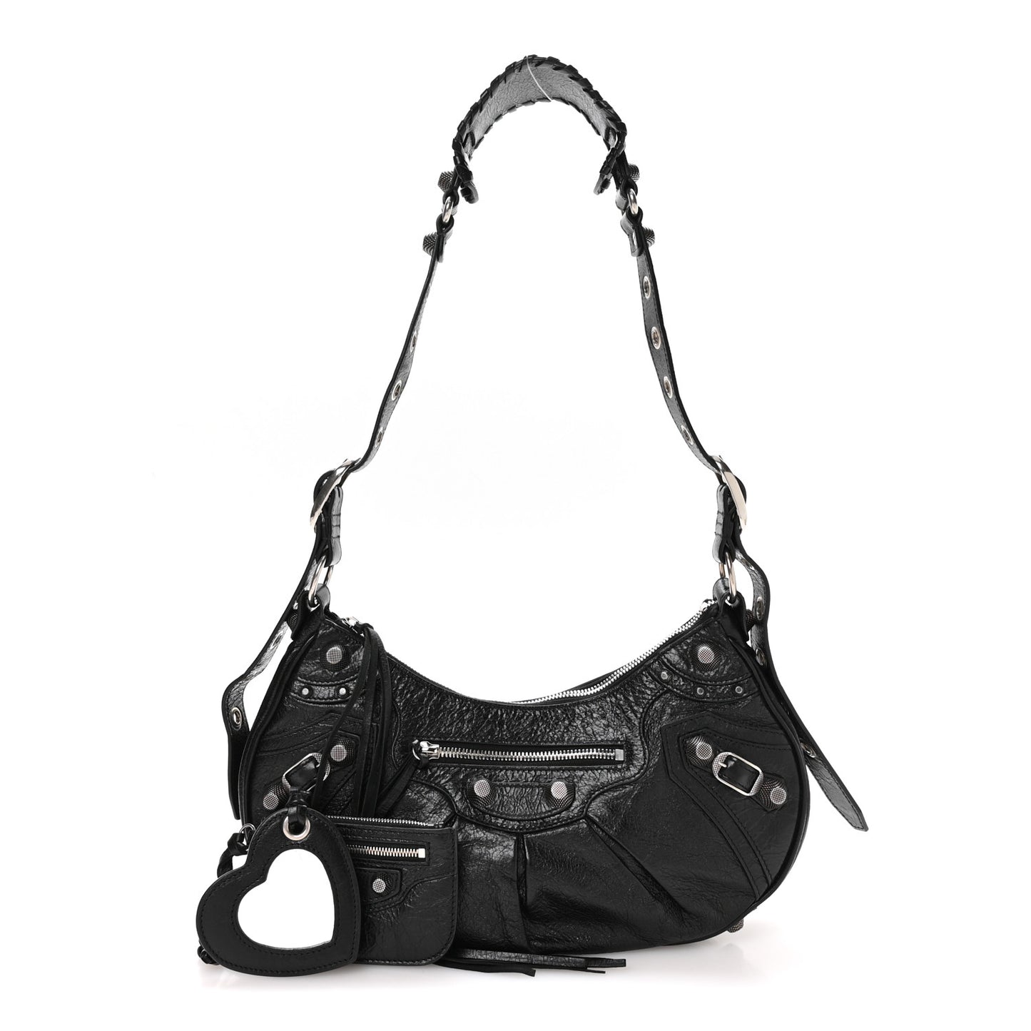 Agneau Arena Small Le Cagole Shoulder Bag Black