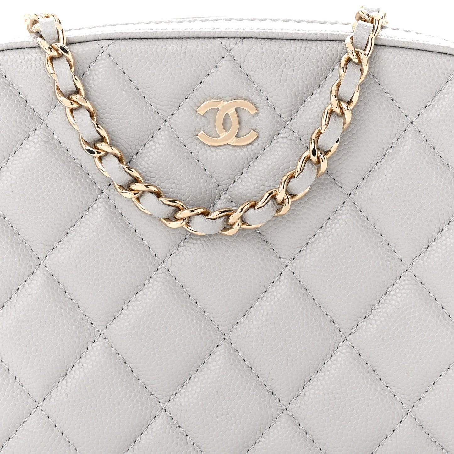 Caviar Quilted Camera Case Grey