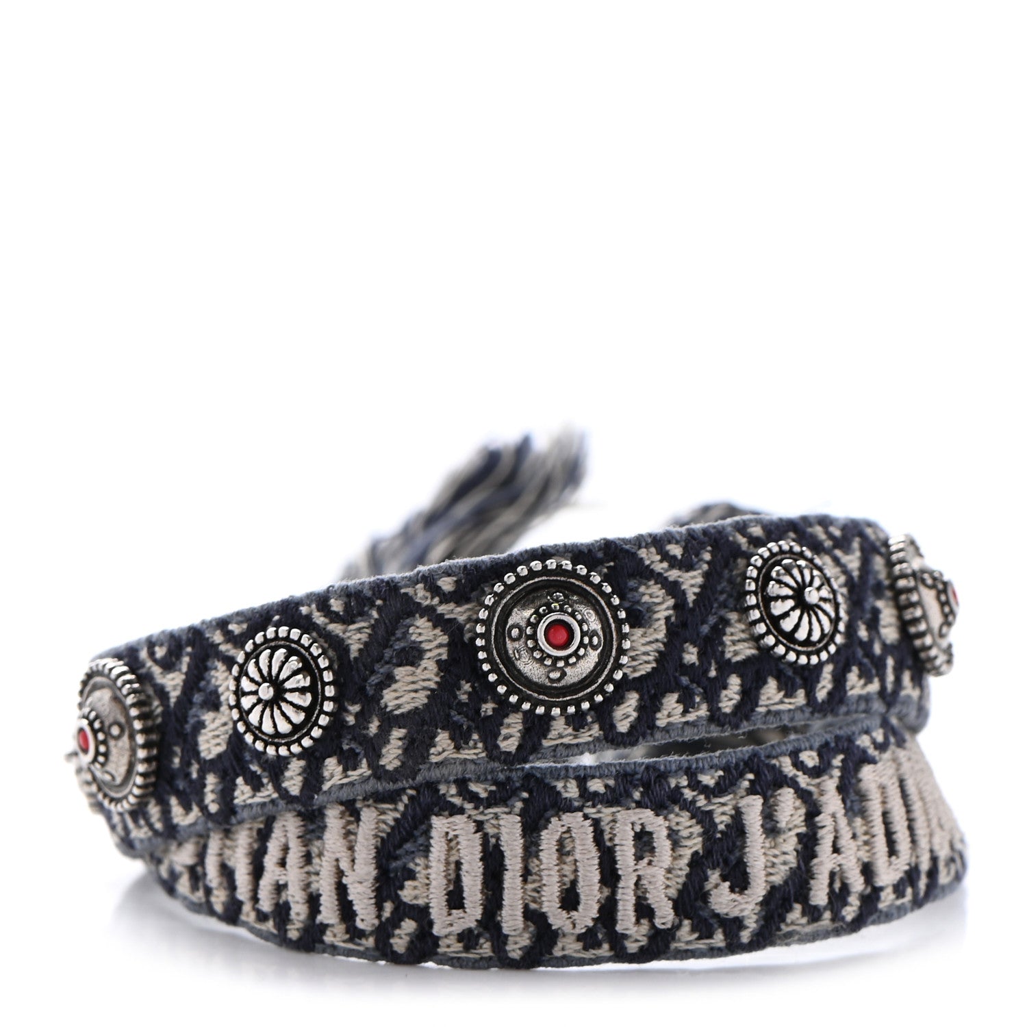 Christian Dior Woven Cotton Oblique J'Adior Friendship Bracelet Set Blue 1 of 4