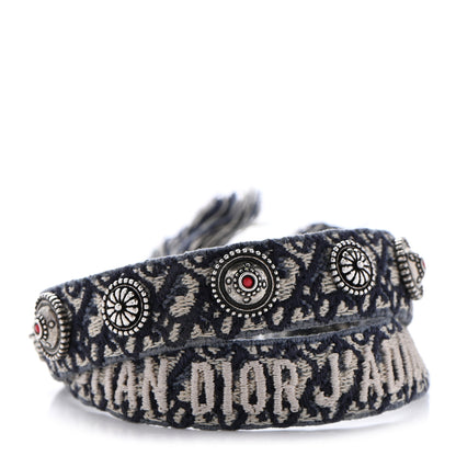 Christian Dior Woven Cotton Oblique J'Adior Friendship Bracelet Set Blue 1 of 4