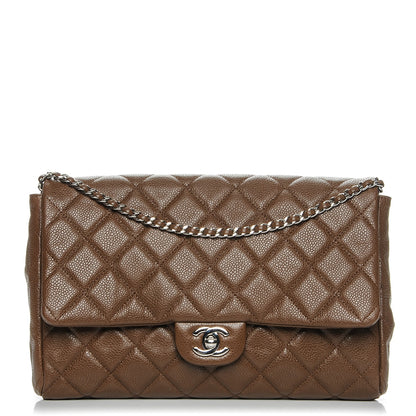 Chanel Caviar Quilted Clutch With Chain Flap Brown 1 of 7