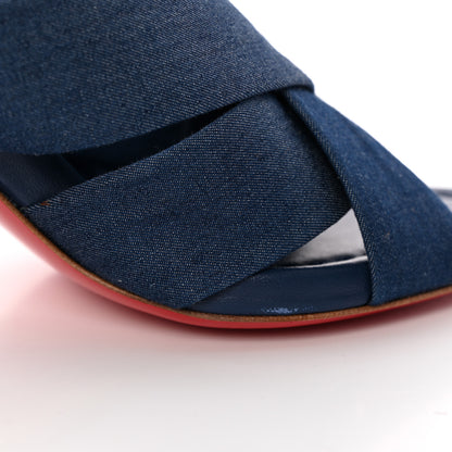 Christian Louboutin Denim Disco Club 85 Sandals 38.5 Blue 11 of 13