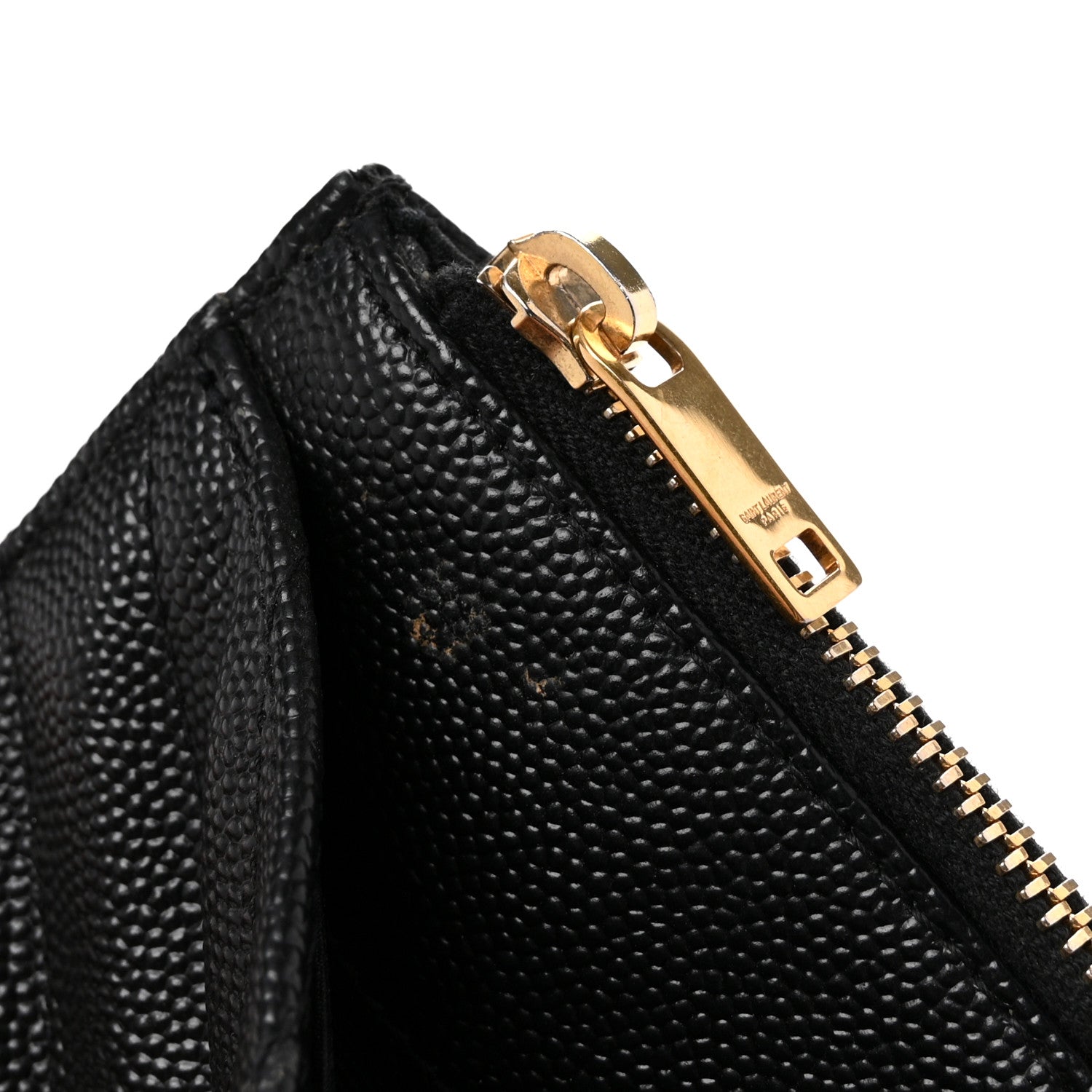 Saint Laurent Grain De Poudre Chevron Monogram Bill Pouch Black 10 of 11