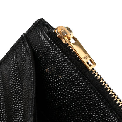 Saint Laurent Grain De Poudre Chevron Monogram Bill Pouch Black 10 of 11