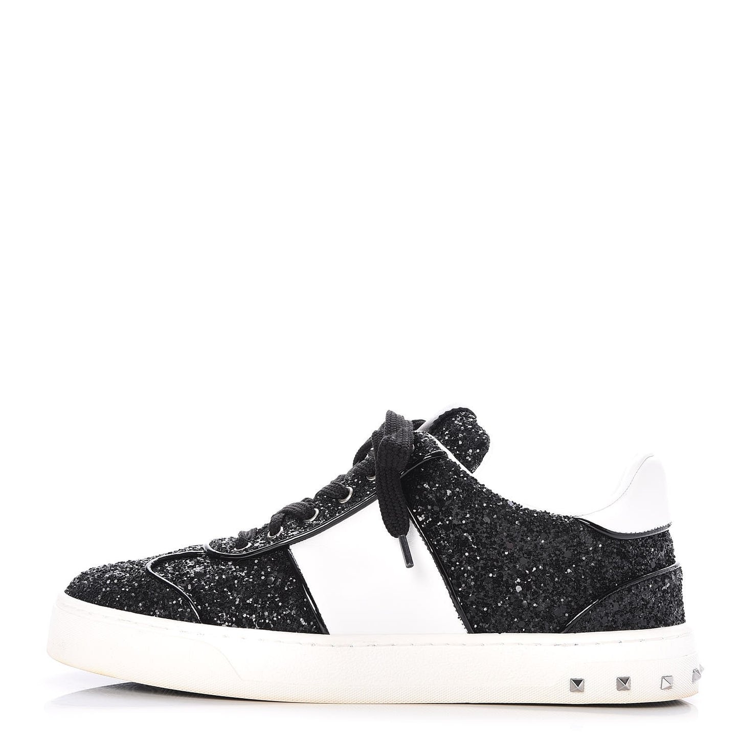 Calfskin Glitter Flycrew Sneakers 36 Black