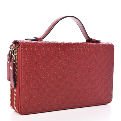 Gucci Microguccissima Zip Around Top Handle Travel Wallet Red 3 of 9
