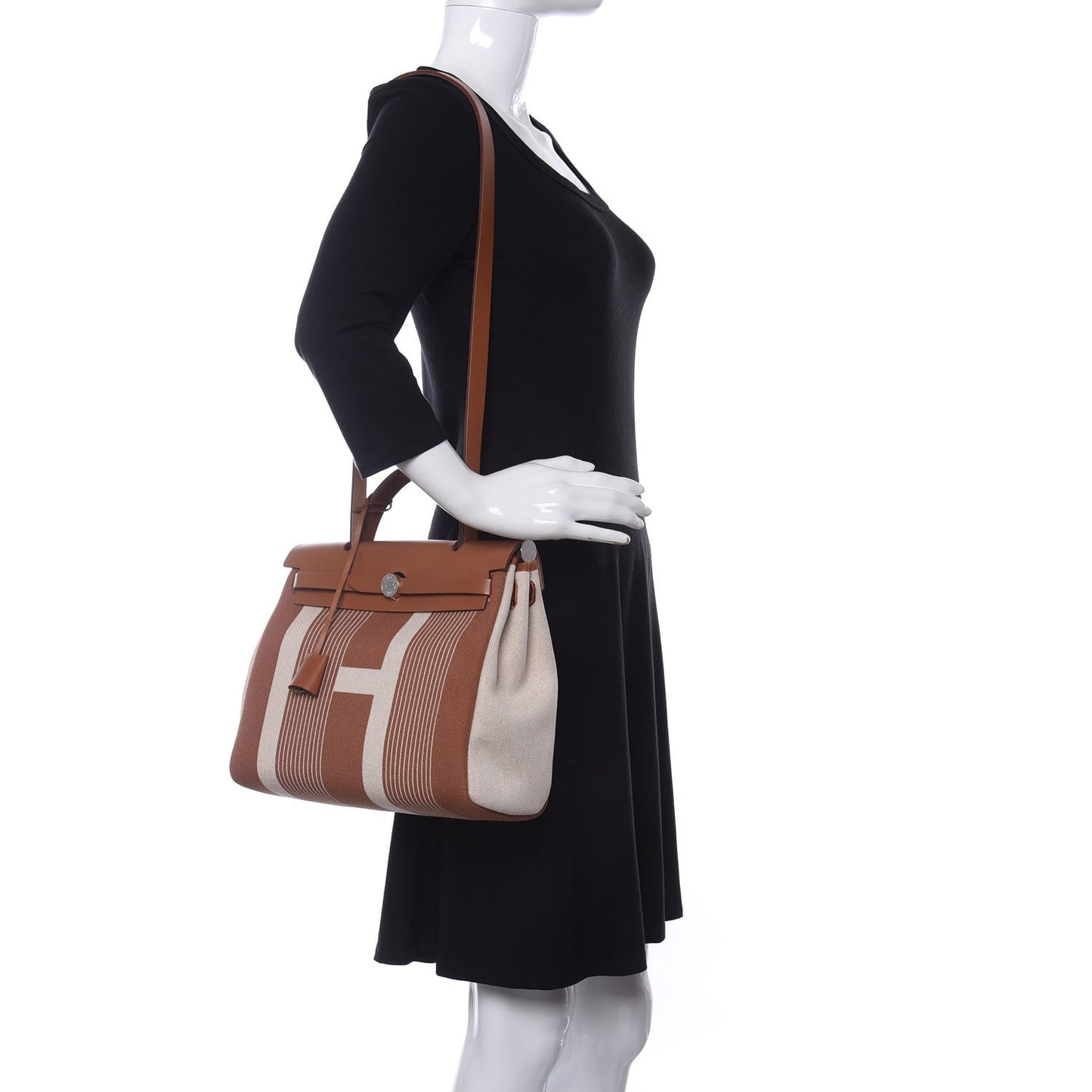 Vache Hunter Toile H Vibration Herbag Zip Retourne 31 PM Fauve Ecru Beige