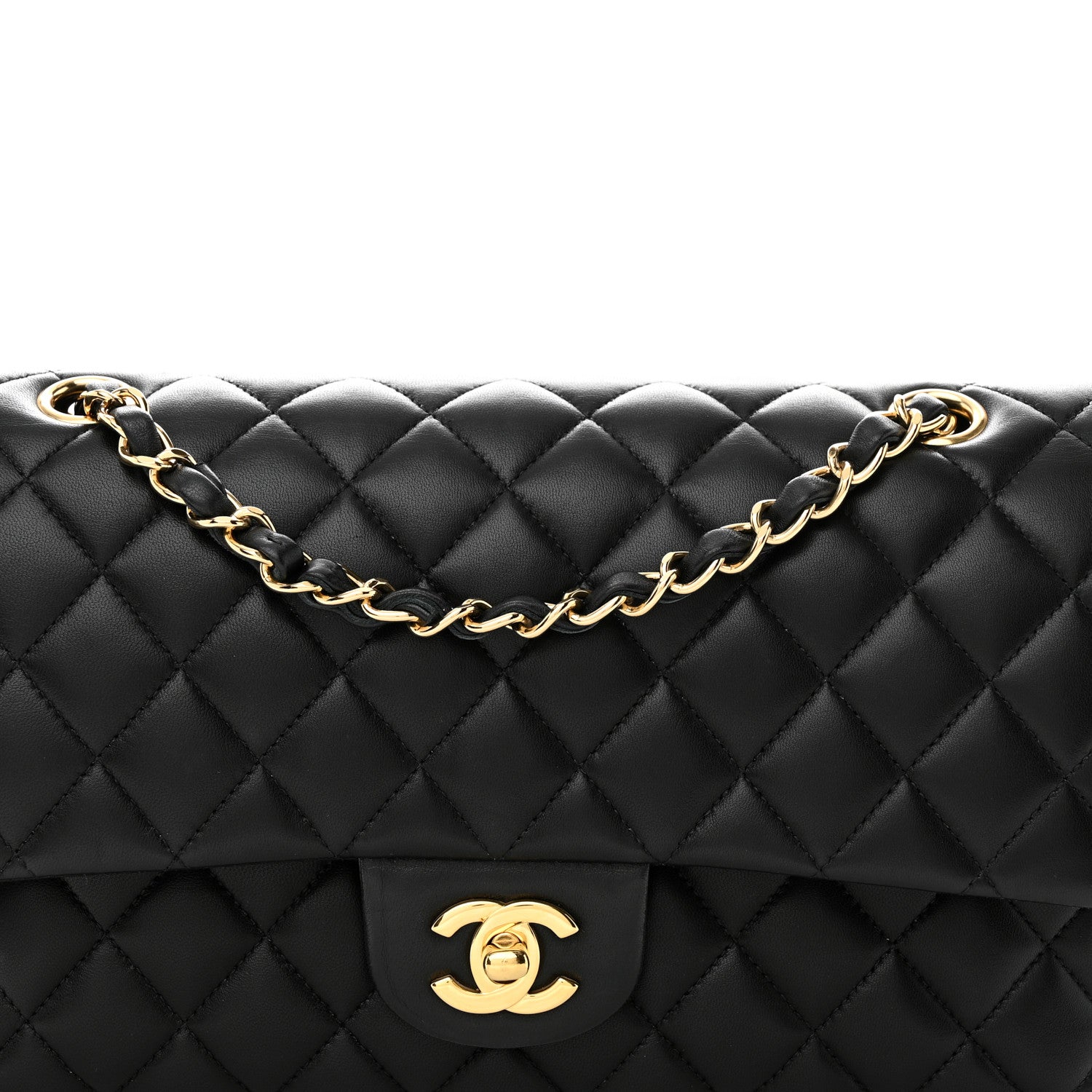 Chanel Lambskin Quilted Medium Double Flap Black 8 of 11