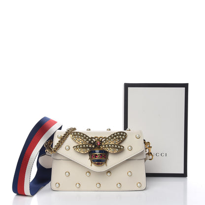 Gucci Nappa Pearl Studded Mini Queen Margaret Broadway Shoulder Bag Mystic White 13 of 13