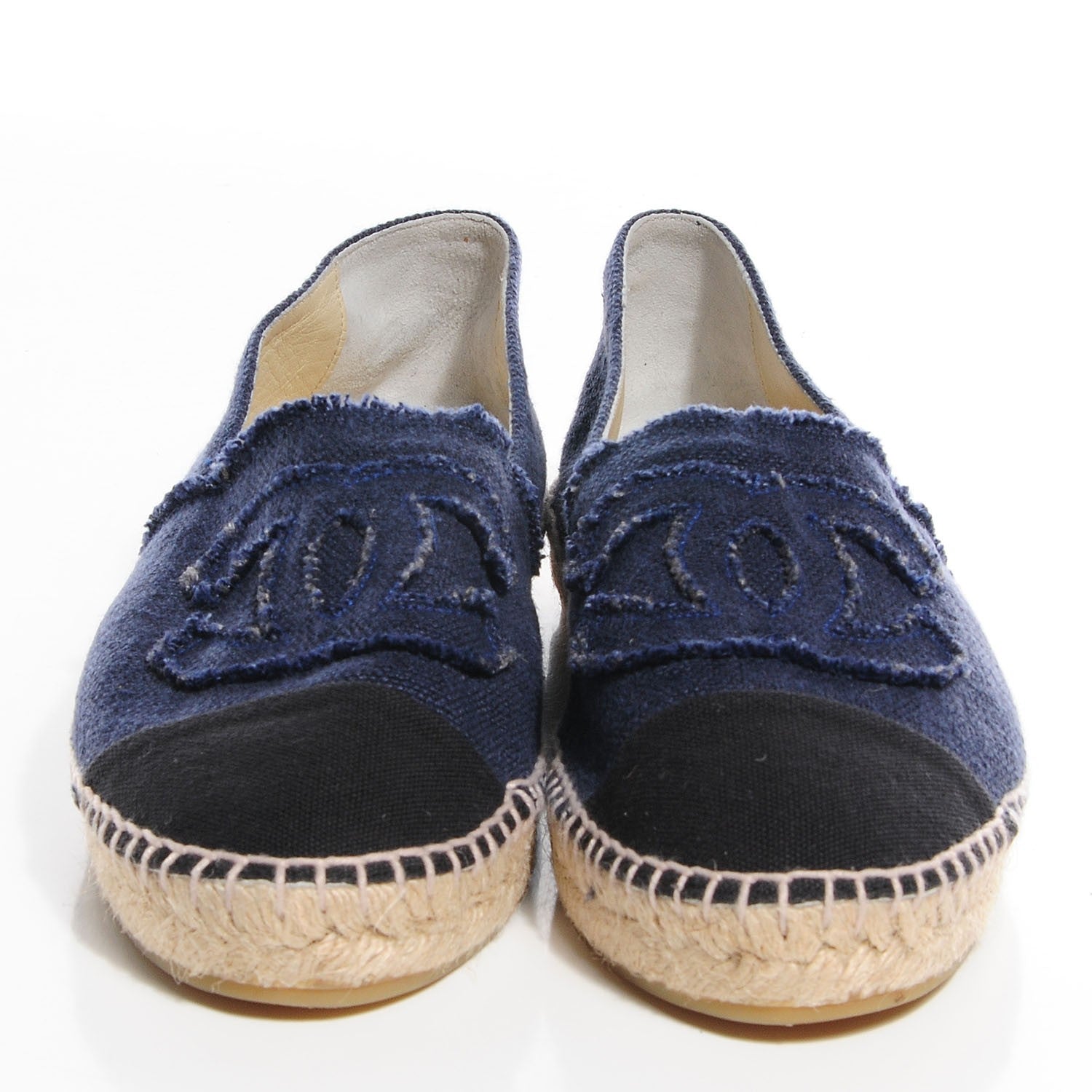 Chanel Linen CC Espadrilles 41 Blue Black 2 of 7