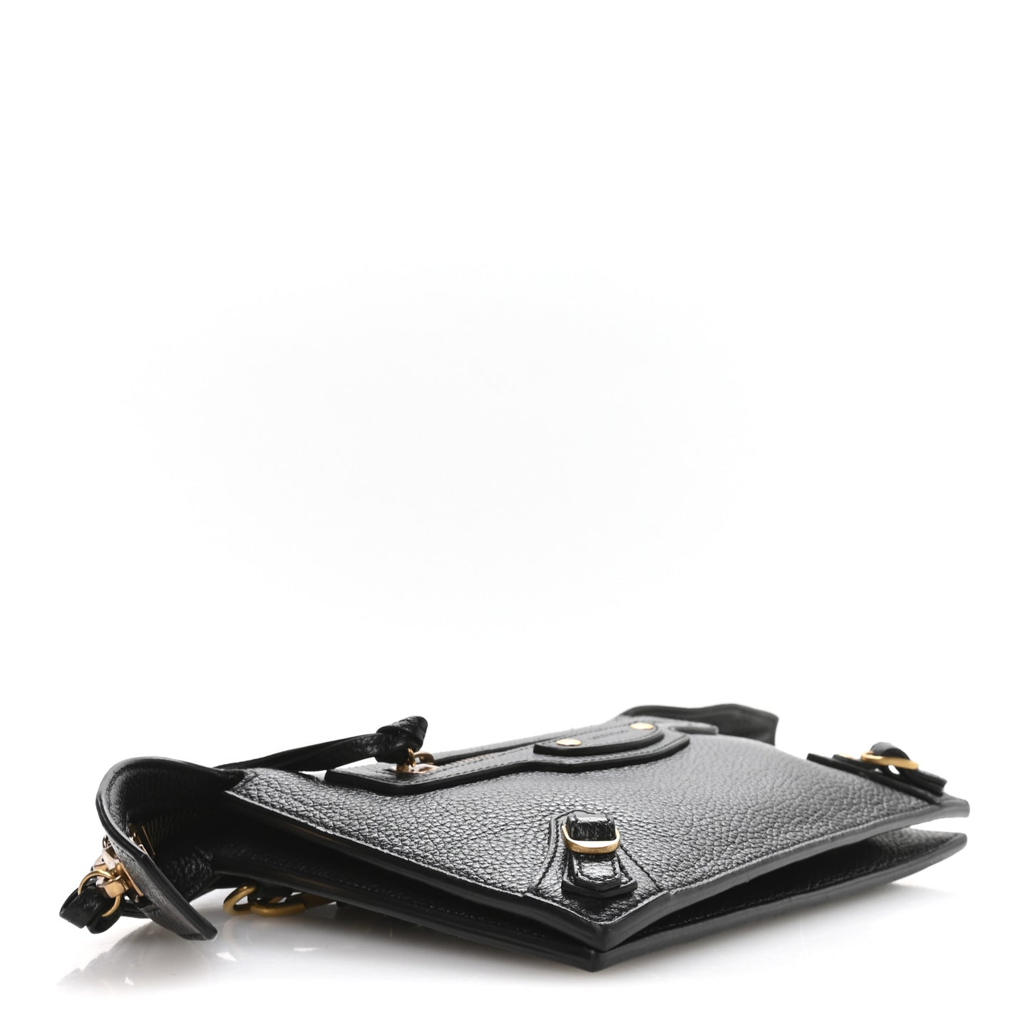 Grained Calfskin Neo Classic Gold Hardware Multipouch Black