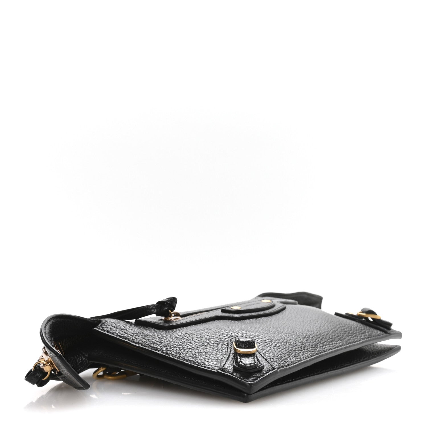 Balenciaga Grained Calfskin Neo Classic Gold Hardware Multipouch Black 4 of 10