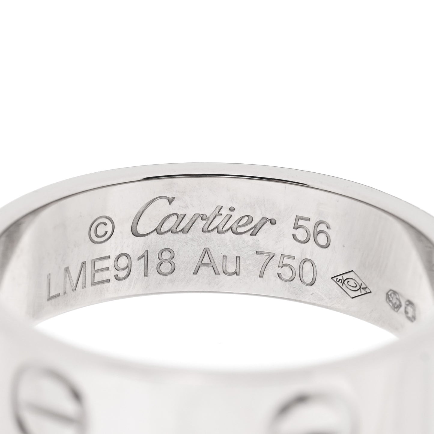 18K White Gold 5.5mm LOVE Ring 56 7.5