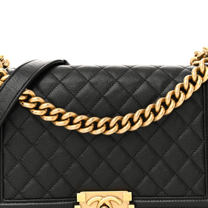 Chanel Caviar Quilted Medium Boy Flap Black 8 of 15
