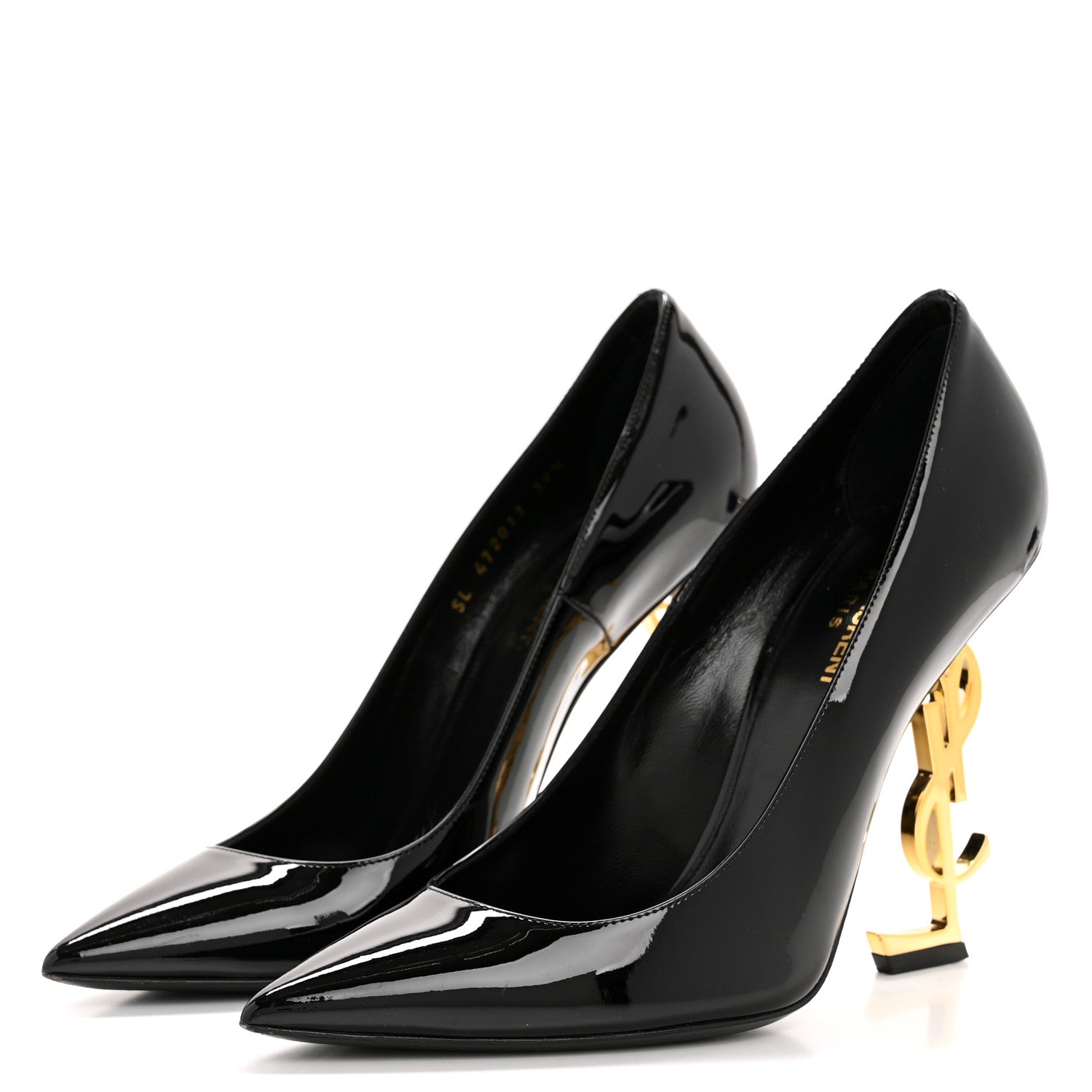 Saint Laurent Patent Opyum 110 Pumps 39.5 Black Gold 4 of 10