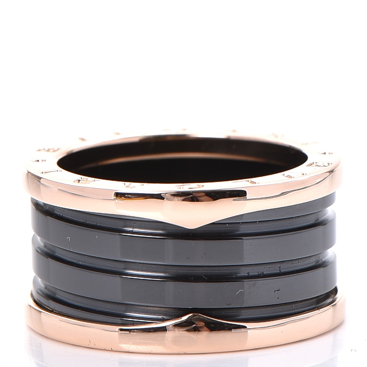 Bulgari 18K Rose Gold Black Ceramic B.Zero1 Four-Band Ring 57 8 3 of 7