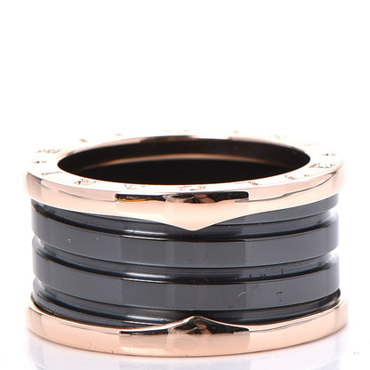 Bulgari 18K Rose Gold Black Ceramic B.Zero1 Four-Band Ring 57 8 3 of 7
