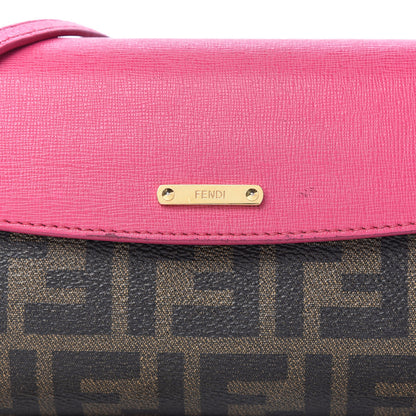 Fendi Zucca Spalmati Vitello Elite Flap Crossbody Bag Tobacco Ciclamino 10 of 10