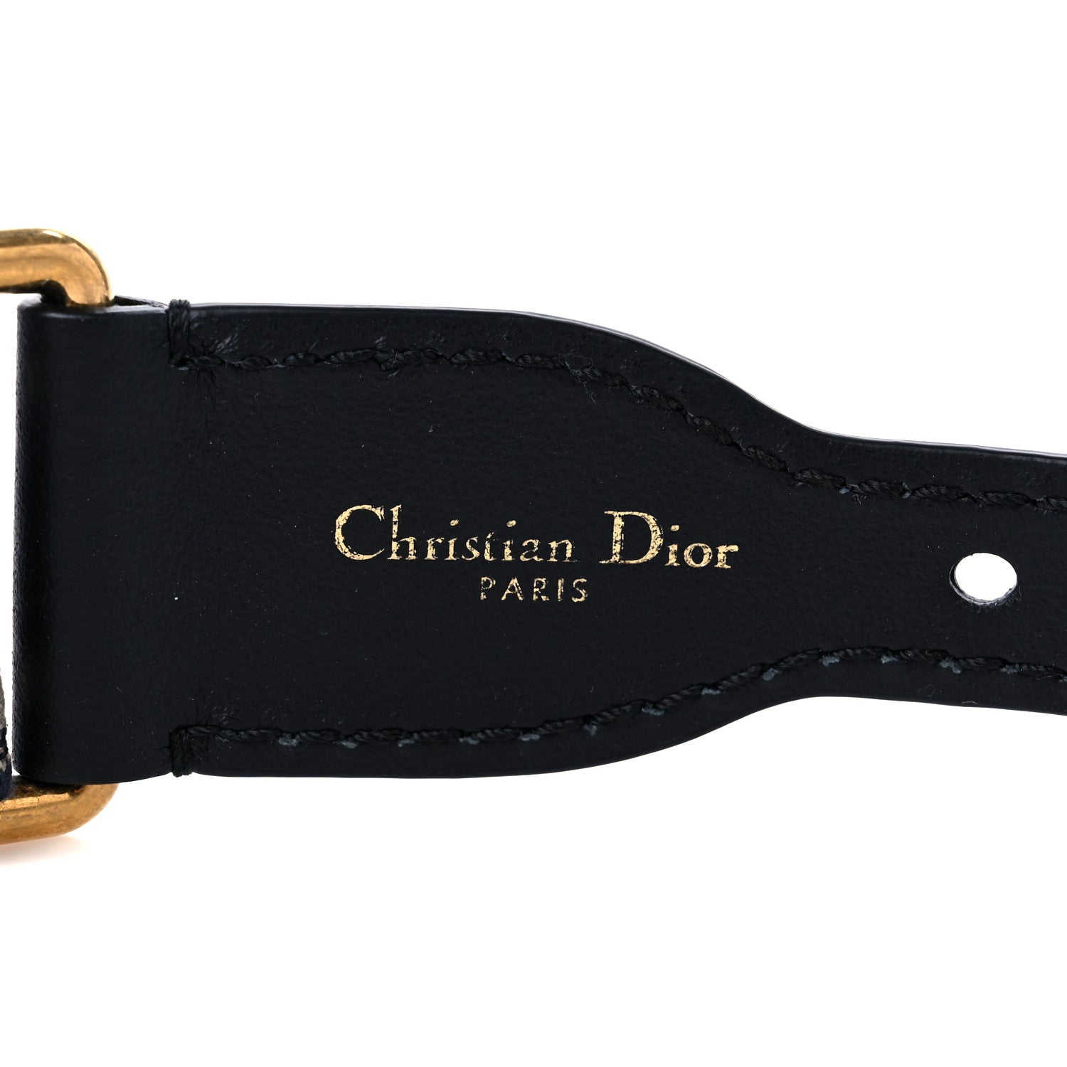 Christian Dior Canvas Embroidered Belt 75 30 Black Beige 3 of 6